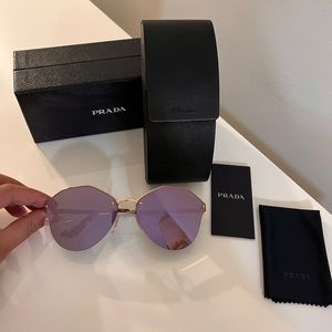 Prada Large Purple Mirror Lenses Sunglasses